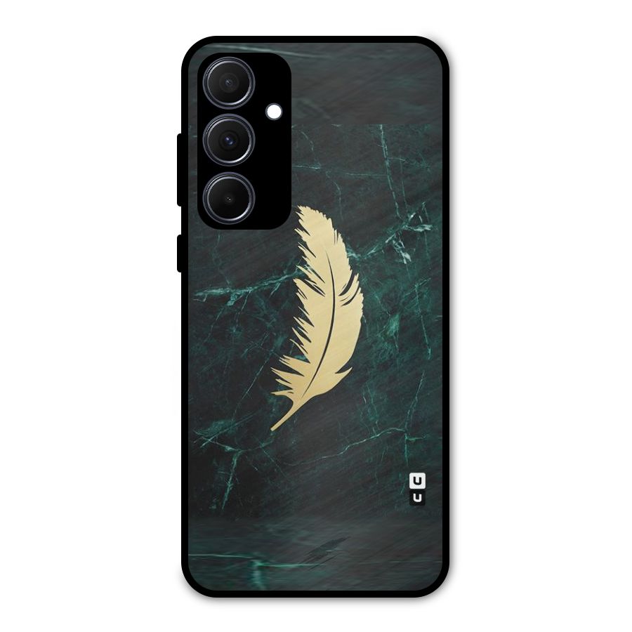 Golden Leaf Metal Back Case for Galaxy A35
