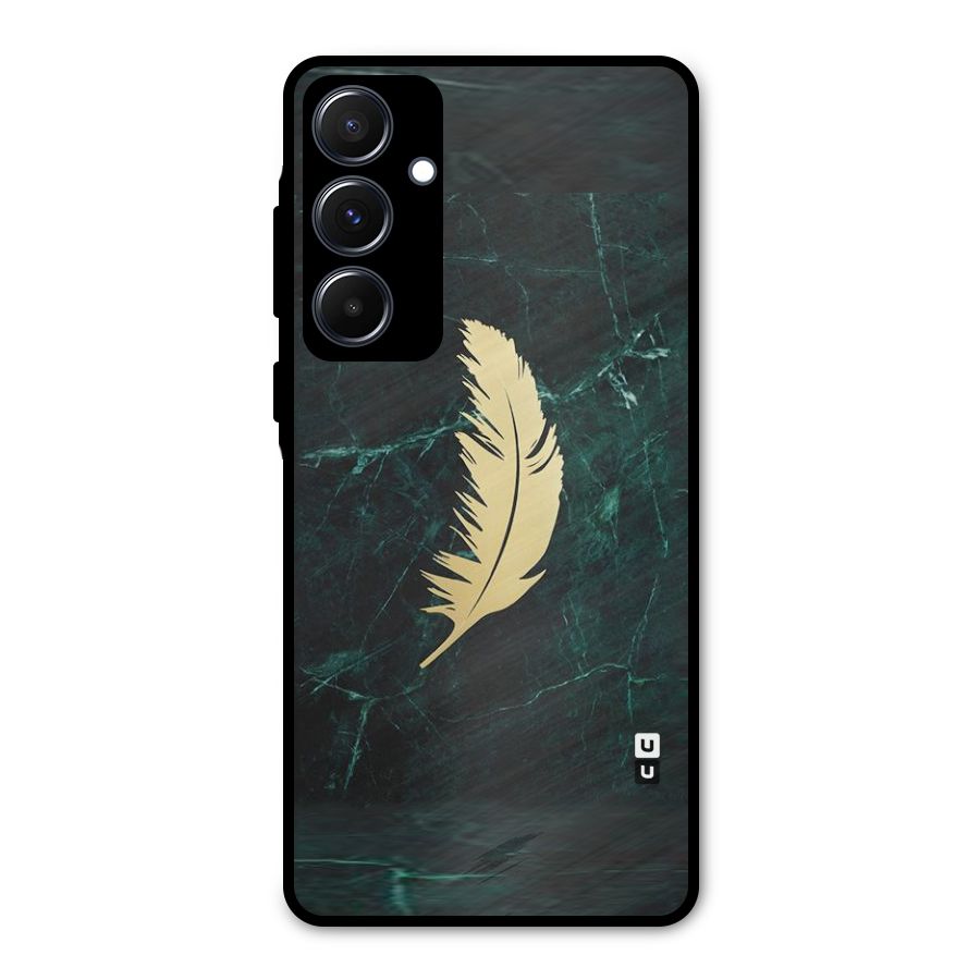 Golden Leaf Metal Back Case for Galaxy A55