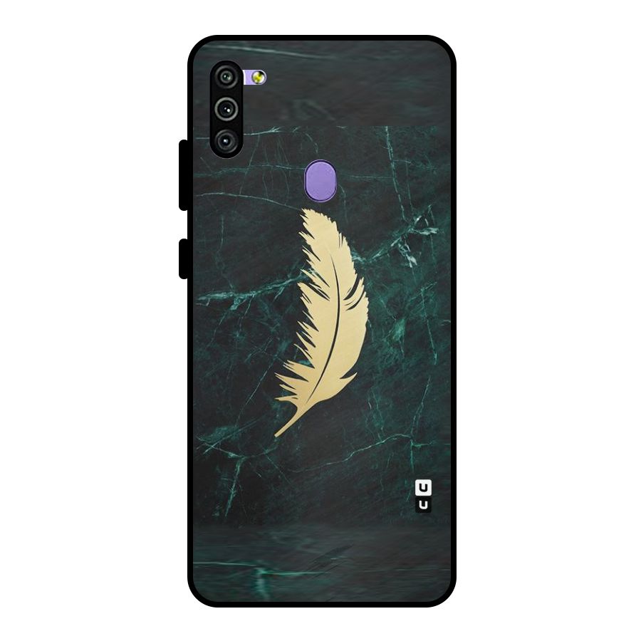 Golden Leaf Metal Back Case for Galaxy M11
