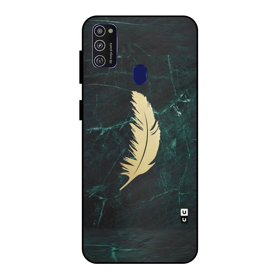 Golden Leaf Metal Back Case for Galaxy M21