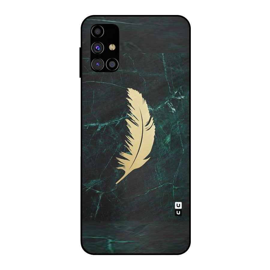 Golden Leaf Metal Back Case for Galaxy M31s