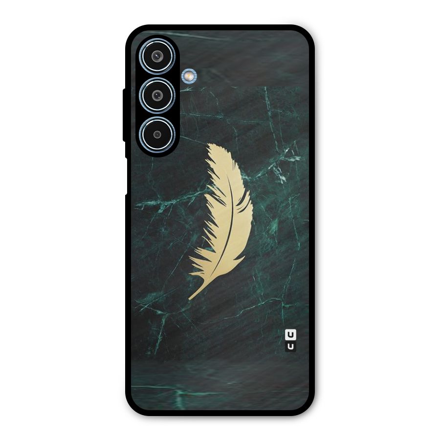 Golden Leaf Metal Back Case for Galaxy M35
