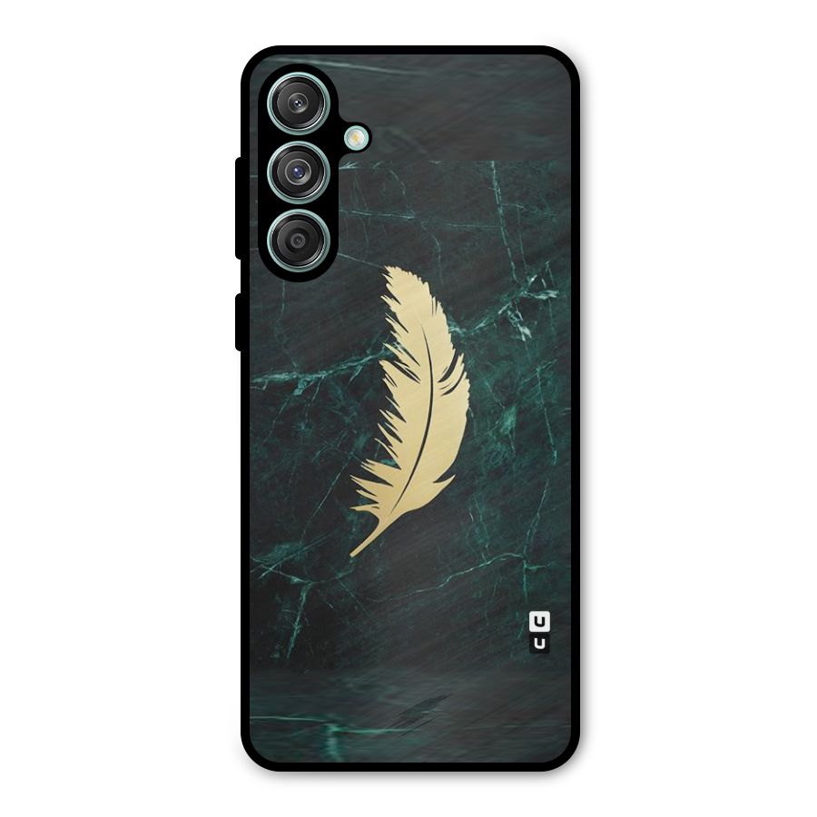 Golden Leaf Metal Back Case for Galaxy M55 5G
