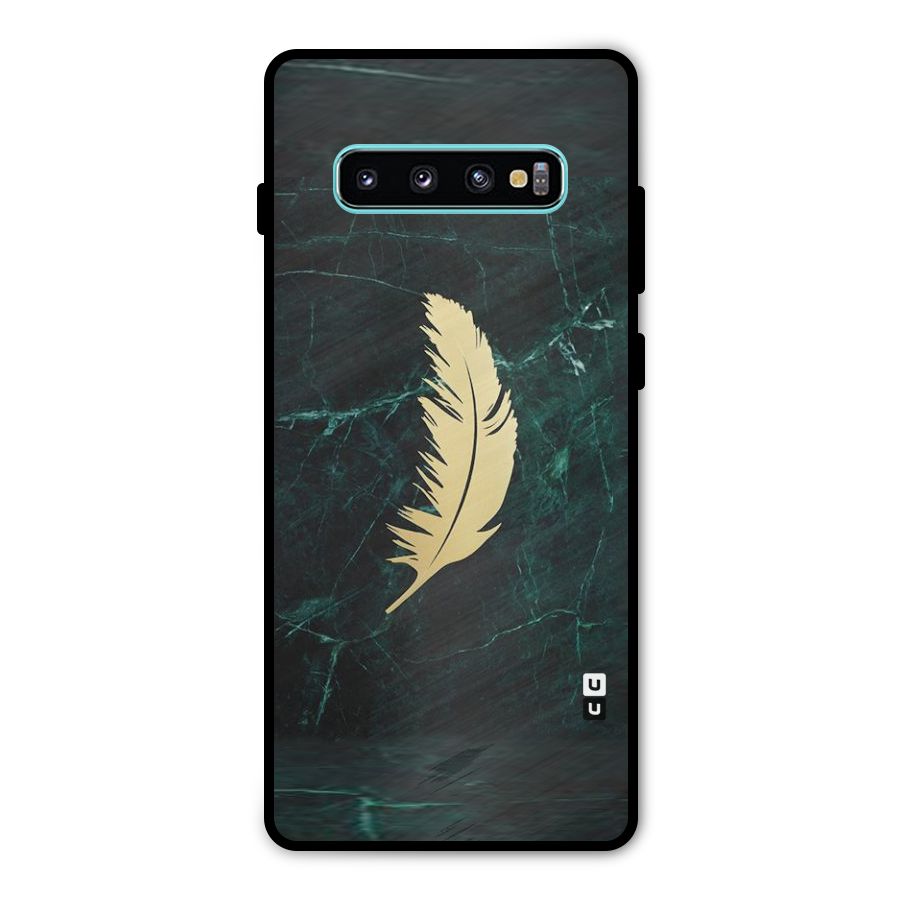 Golden Leaf Metal Back Case for Galaxy S10 Plus