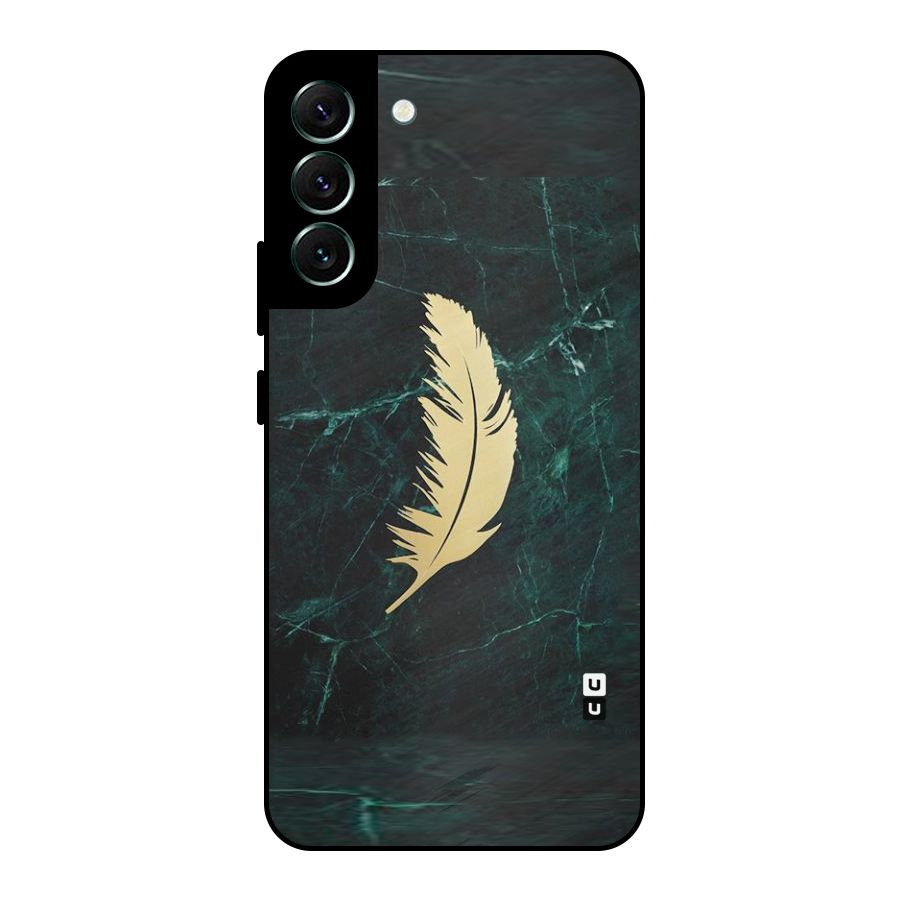 Golden Leaf Metal Back Case for Galaxy S22 Plus 5G