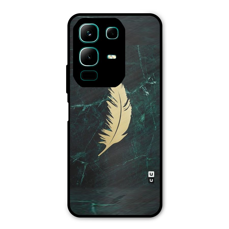 Golden Leaf Metal Back Case for Infinix Note 50x