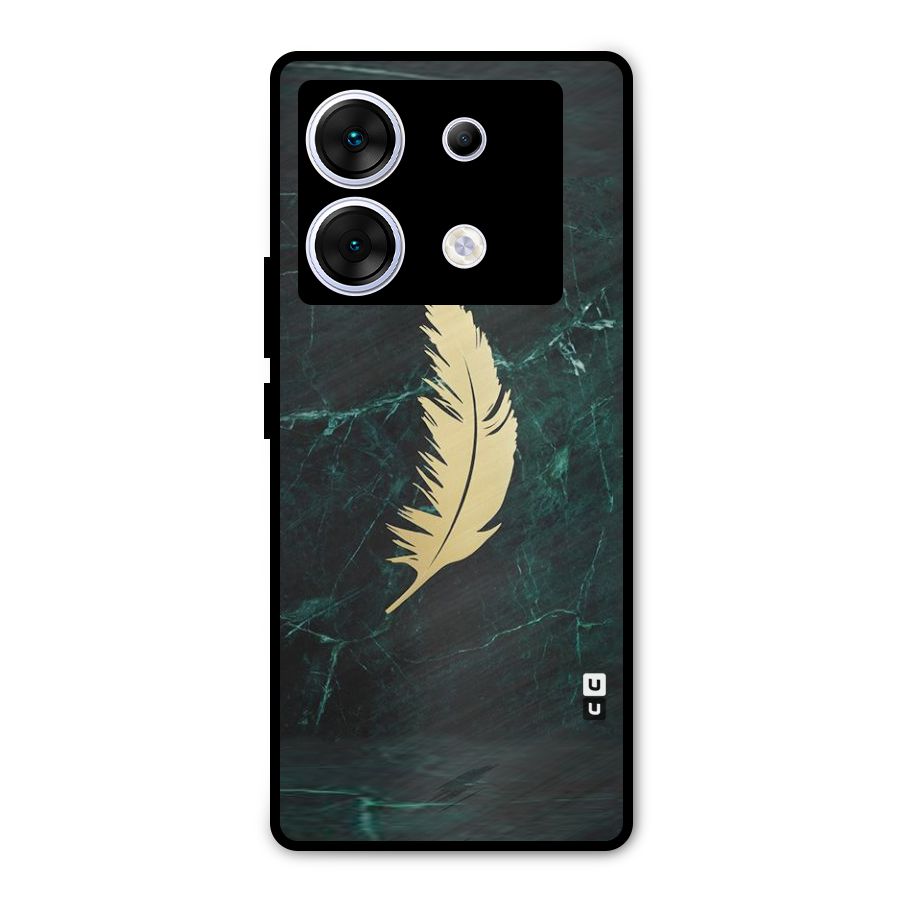 Golden Leaf Metal Back Case for Infinix Zero 30 5G
