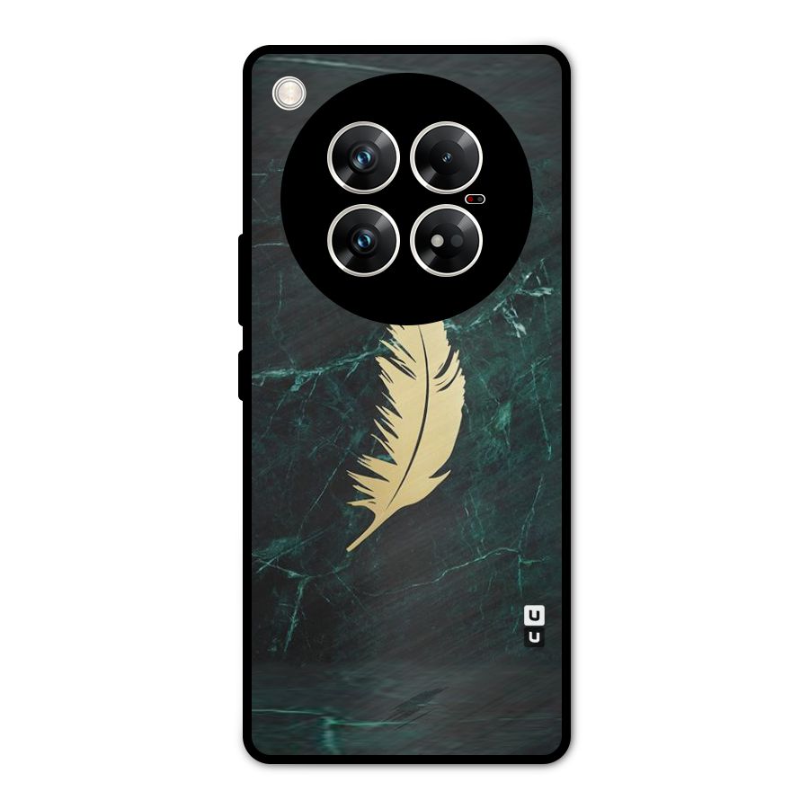 Golden Leaf Metal Back Case for Infinix Zero 40 5G