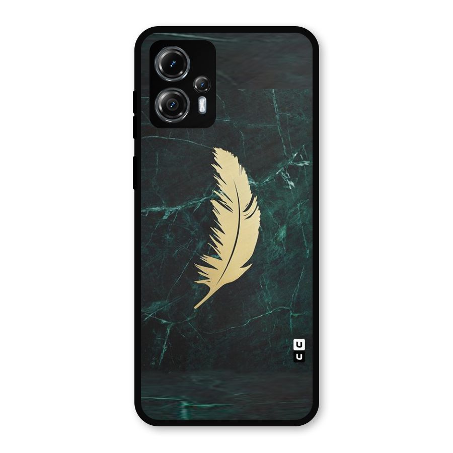 Golden Leaf Metal Back Case for Moto G13