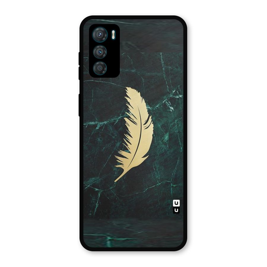 Golden Leaf Metal Back Case for Moto G42