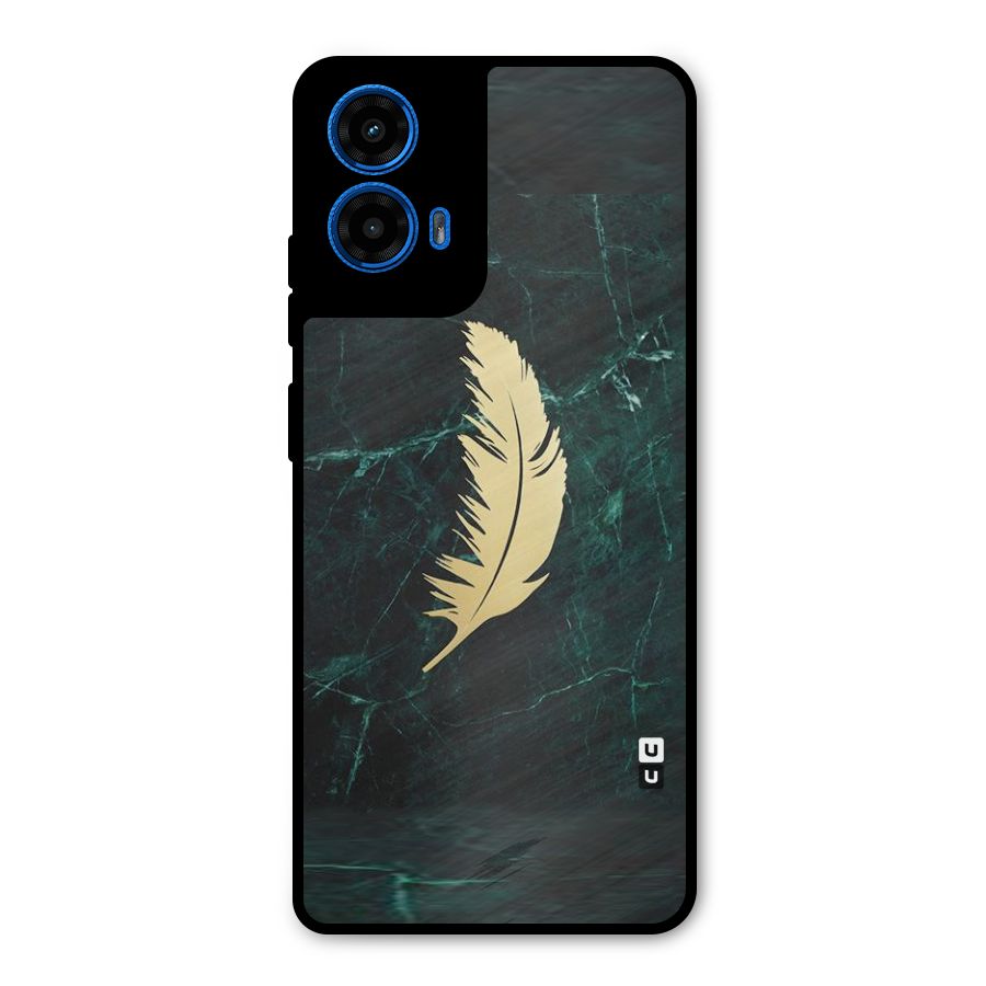 Golden Leaf Metal Back Case for Moto G45