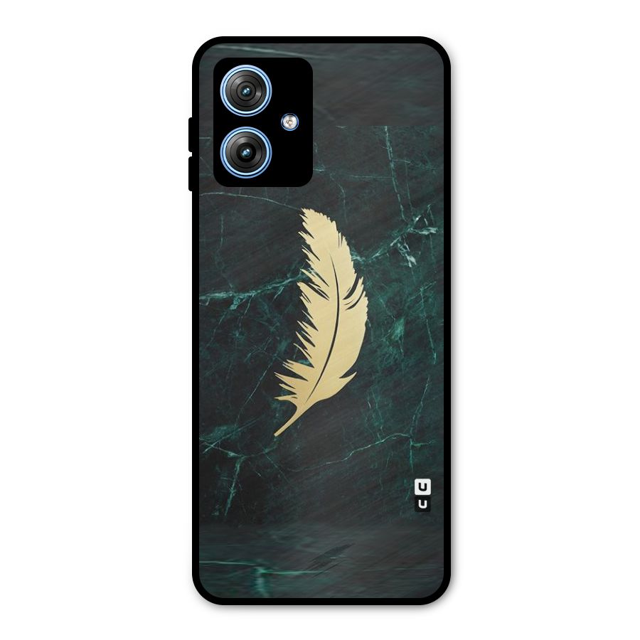 Golden Leaf Metal Back Case for Moto G54