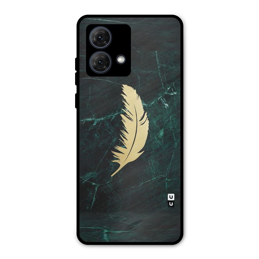 Golden Leaf Metal Back Case for Moto G84