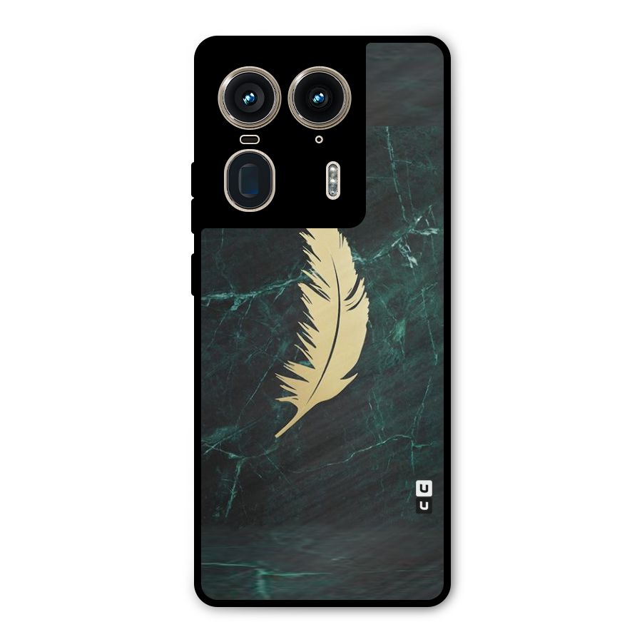 Golden Leaf Metal Back Case for Motorola Edge 50 Ultra