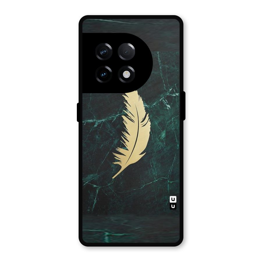 Golden Leaf Metal Back Case for OnePlus 11R