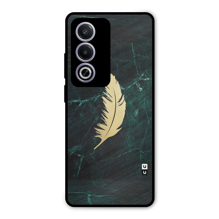 Golden Leaf Metal Back Case for Oppo A3 Pro