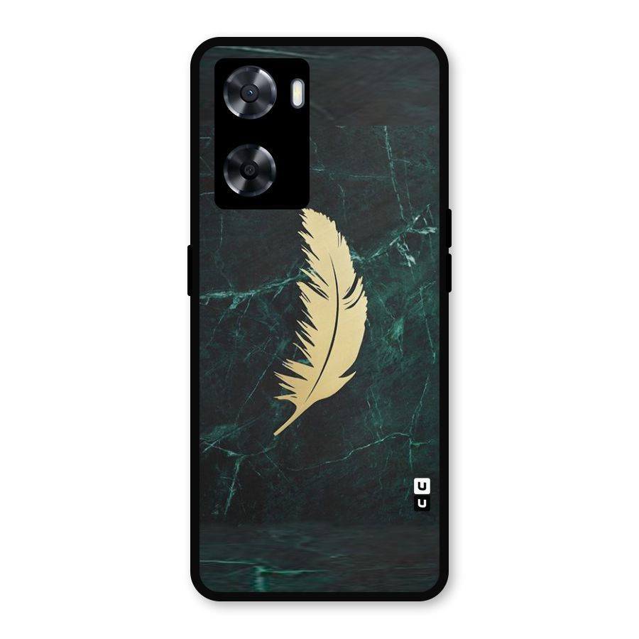 Golden Leaf Metal Back Case for Oppo A77s