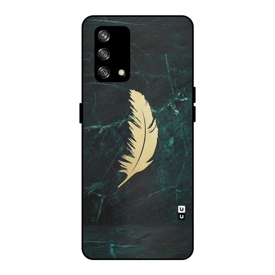 Golden Leaf Metal Back Case for Oppo F19