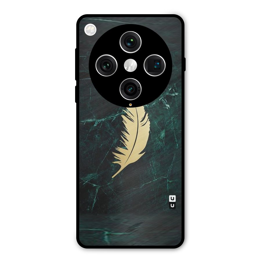 Golden Leaf Metal Back Case for Oppo Find X8 Pro