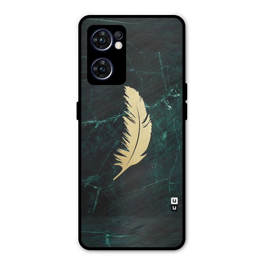 Golden Leaf Metal Back Case for Oppo Reno7 5G