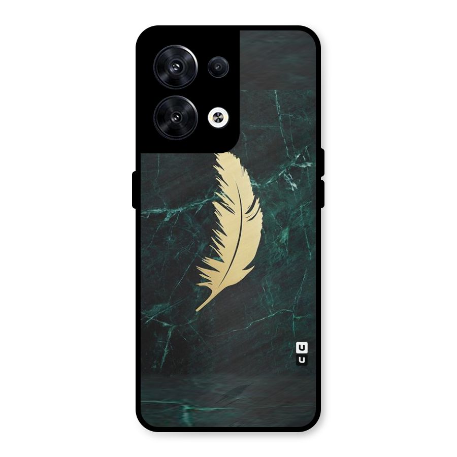 Golden Leaf Metal Back Case for Oppo Reno8 5G