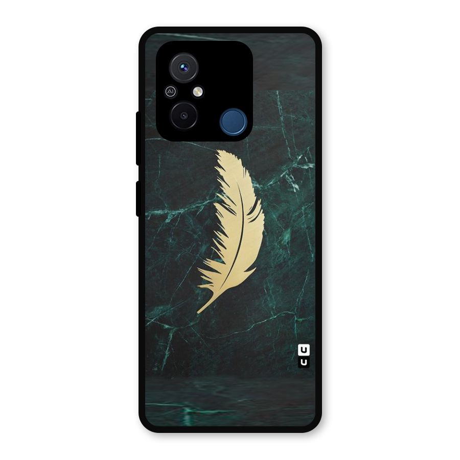 Golden Leaf Metal Back Case for Poco C55