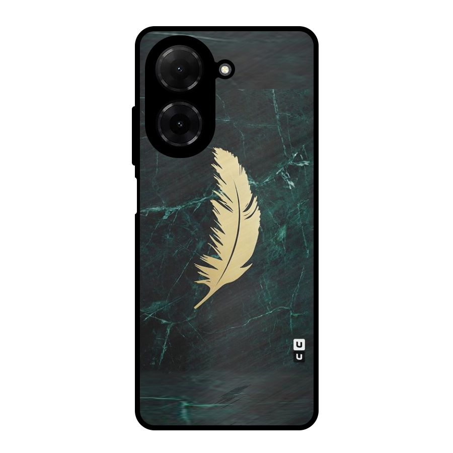 Golden Leaf Metal Back Case for Poco C71