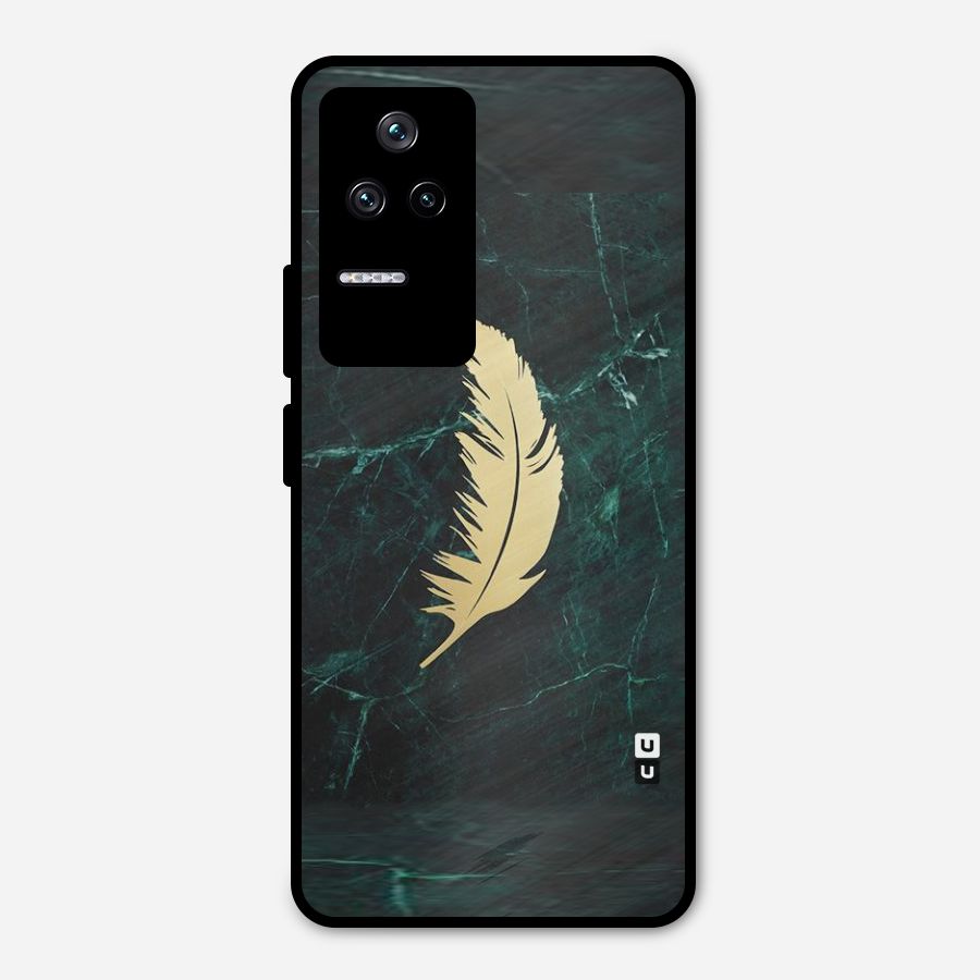 Golden Leaf Metal Back Case for Poco F4 5G