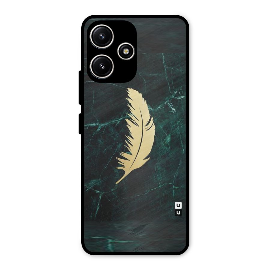Golden Leaf Metal Back Case for Poco M6 Pro