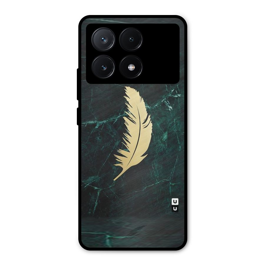 Golden Leaf Metal Back Case for Poco X6 Pro