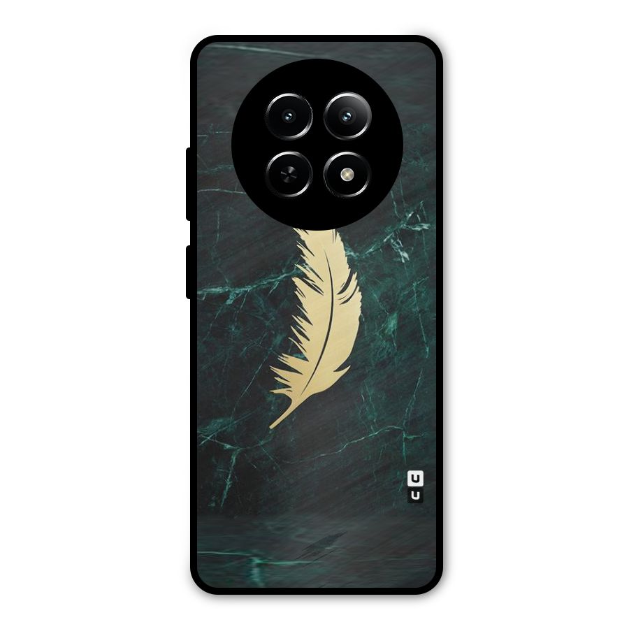 Golden Leaf Metal Back Case for Realme 13