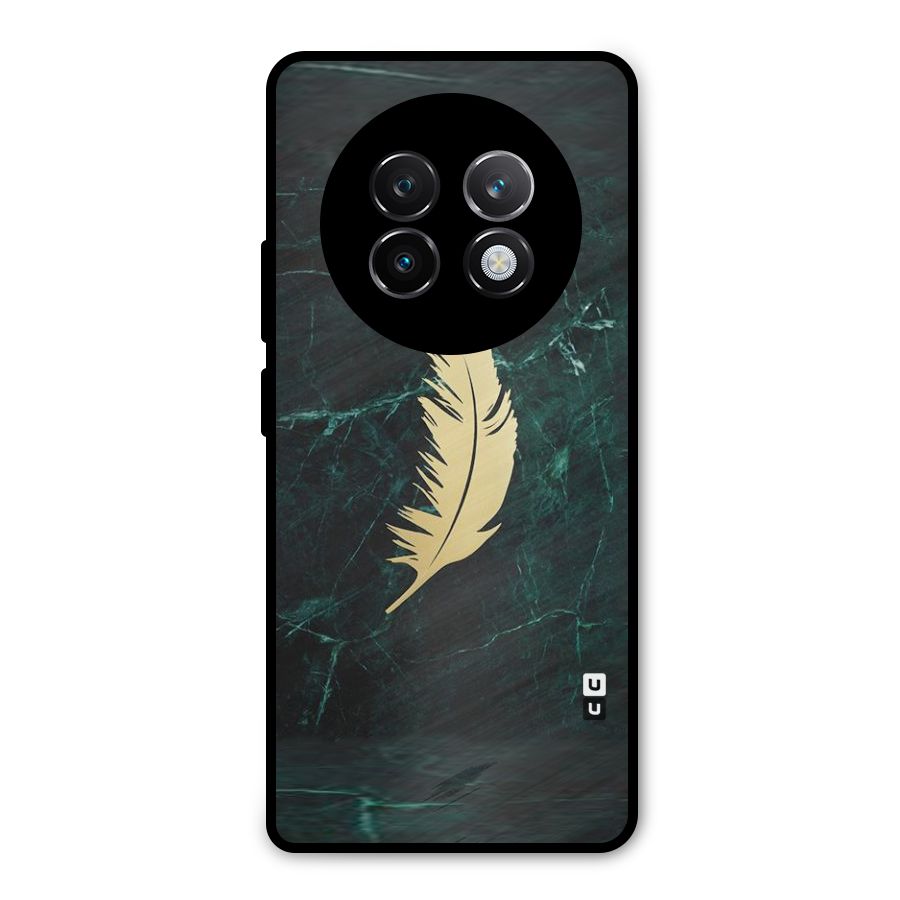 Golden Leaf Metal Back Case for Realme 13 Plus