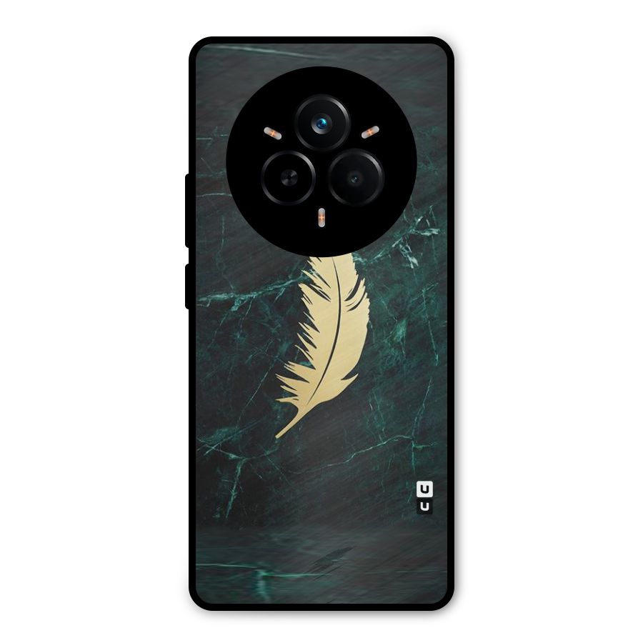 Golden Leaf Metal Back Case for Realme 14 Pro