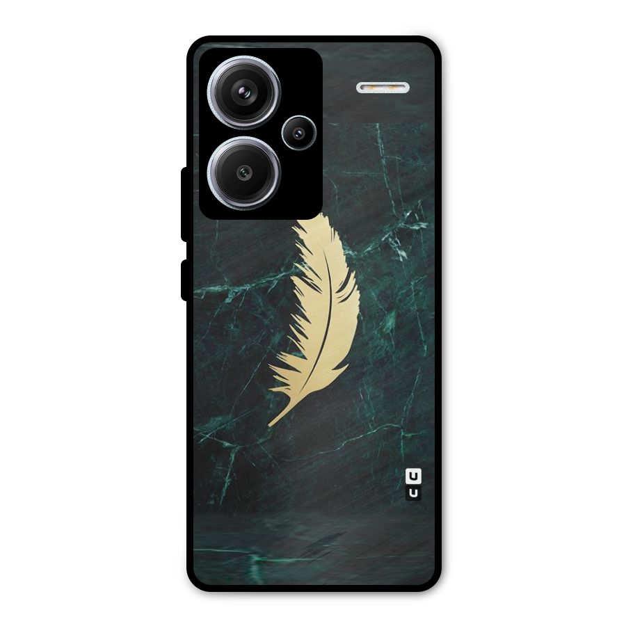 Golden Leaf Metal Back Case for Redmi Note 13 Pro Plus