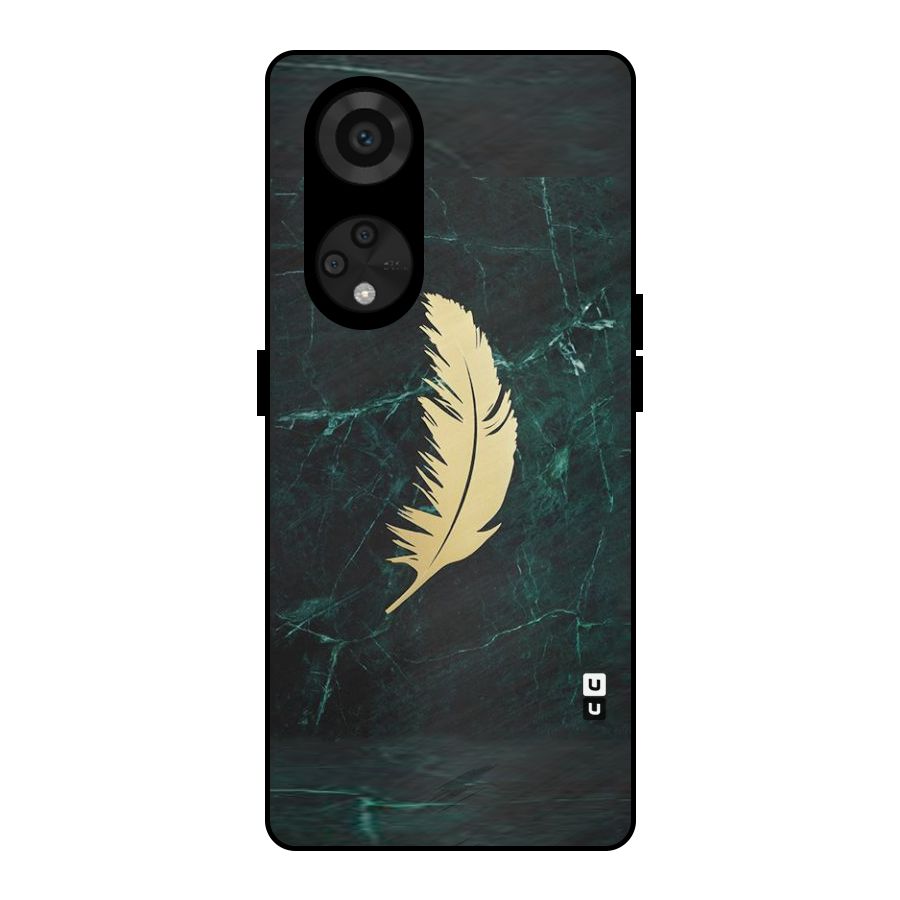 Golden Leaf Metal Back Case for Reno8 T 5G