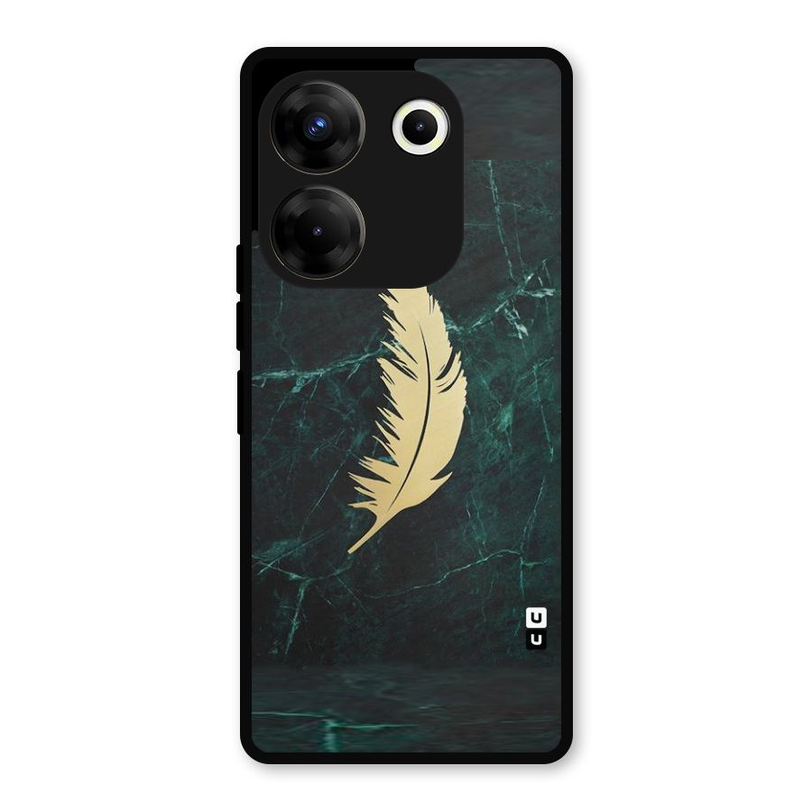 Golden Leaf Metal Back Case for Tecno Camon 20 Pro
