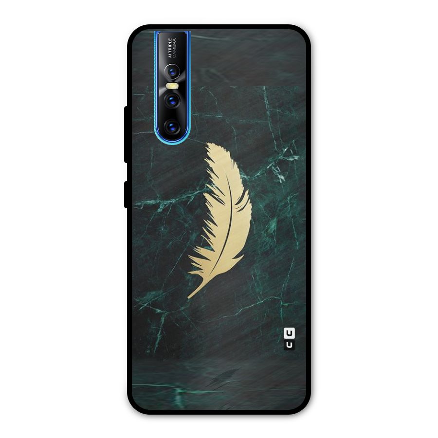 Golden Leaf Metal Back Case for Vivo V15 Pro
