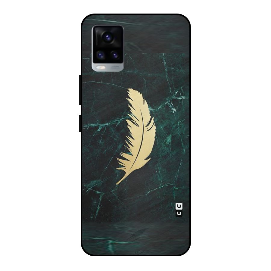 Golden Leaf Metal Back Case for Vivo V20 2021