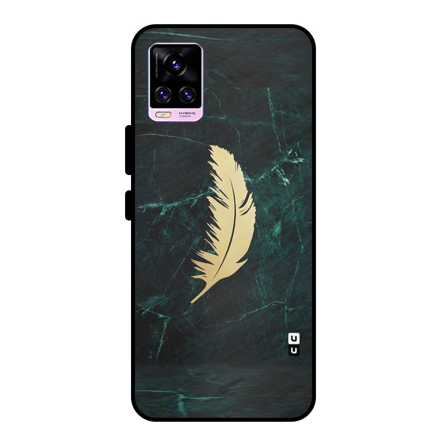 Golden Leaf Metal Back Case for Vivo V20 Pro
