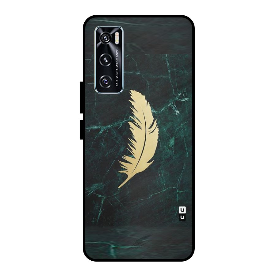 Golden Leaf Metal Back Case for Vivo V20 SE
