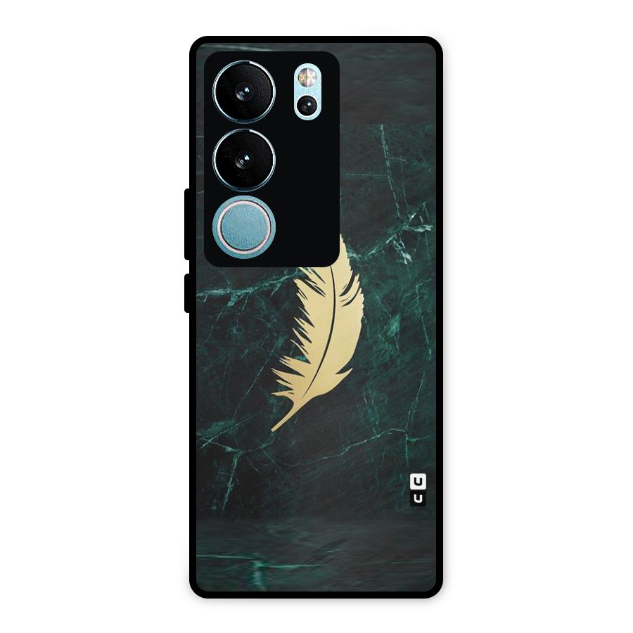 Golden Leaf Metal Back Case for Vivo V29