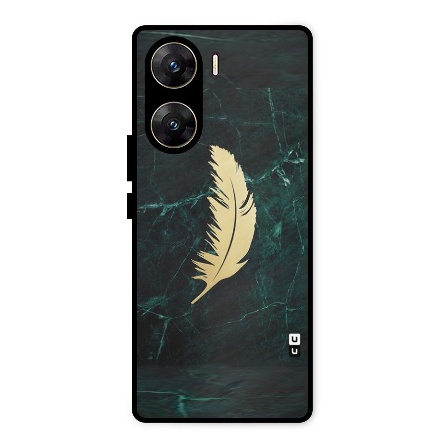 Golden Leaf Metal Back Case for Vivo V29e