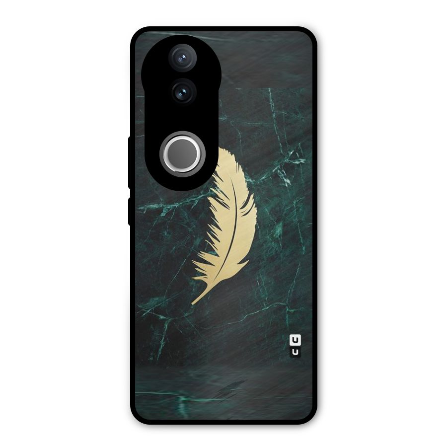 Golden Leaf Metal Back Case for Vivo V50e