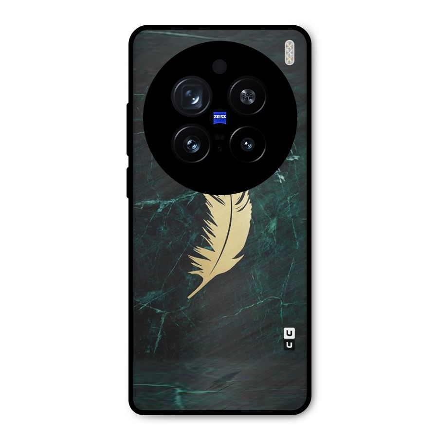 Golden Leaf Metal Back Case for Vivo X200 Pro