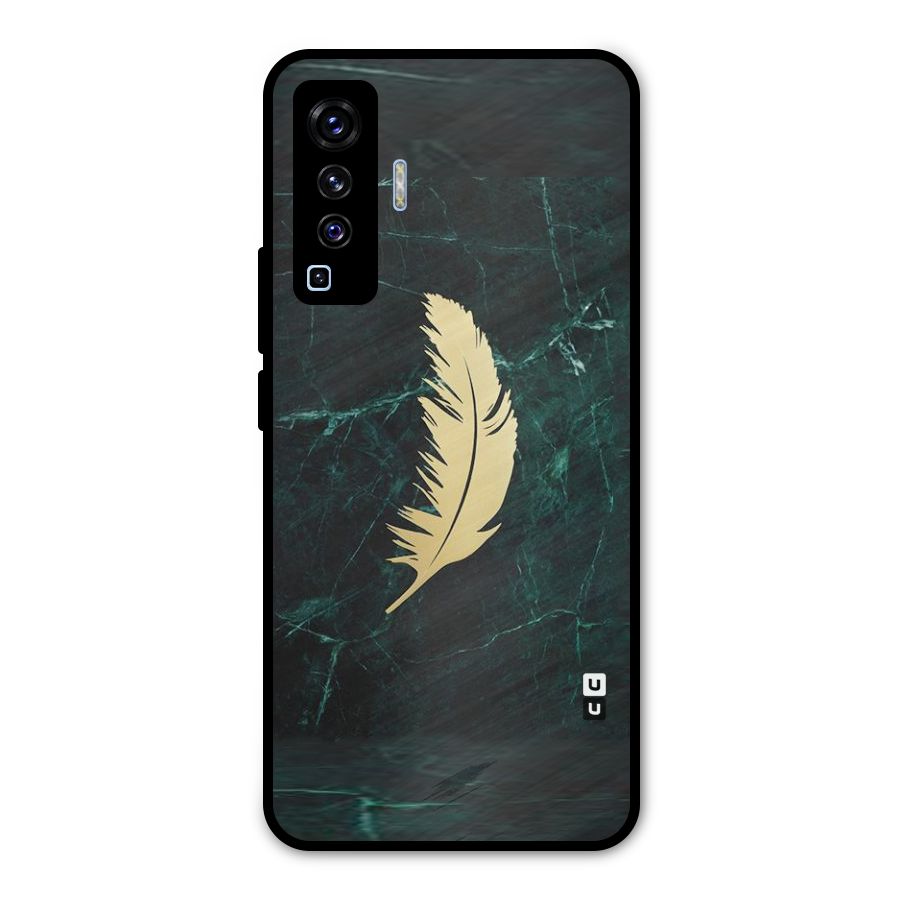 Golden Leaf Metal Back Case for Vivo X50