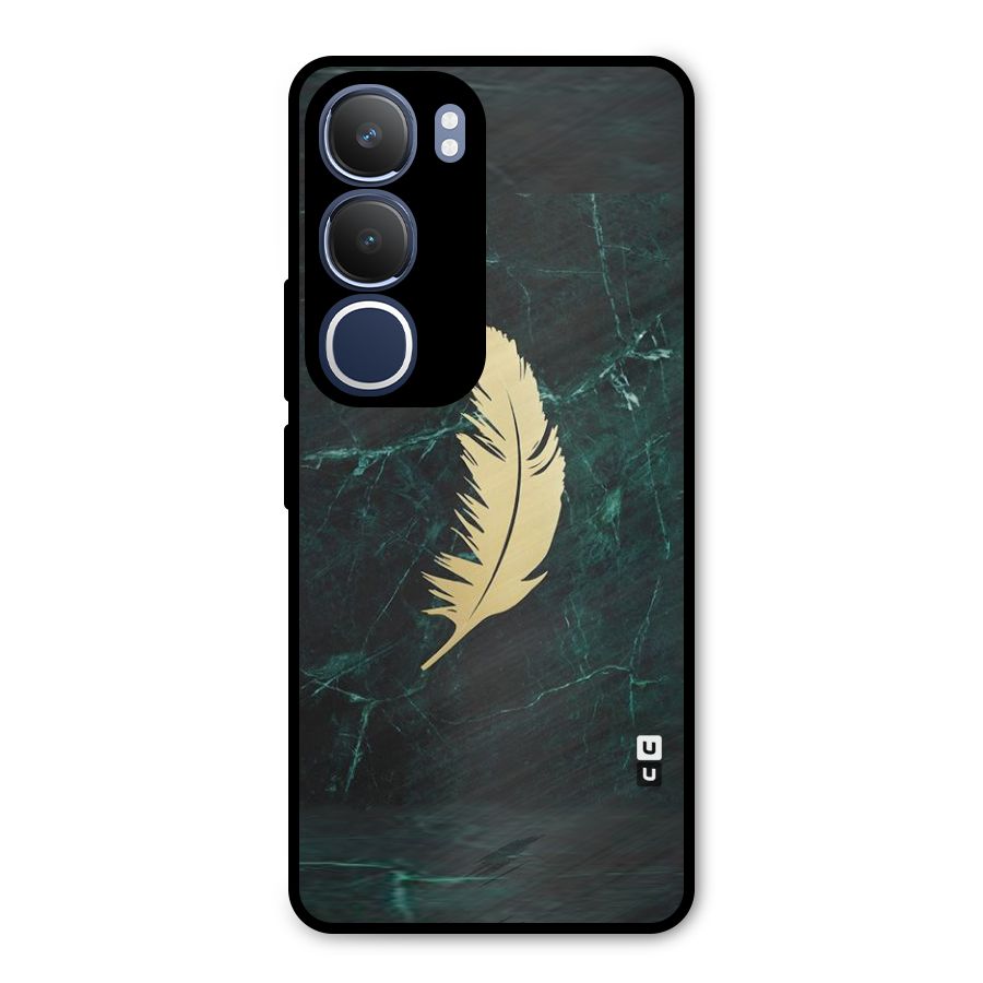 Golden Leaf Metal Back Case for Vivo Y29