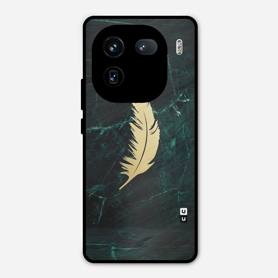 Golden Leaf Metal Back Case for iQOO 12