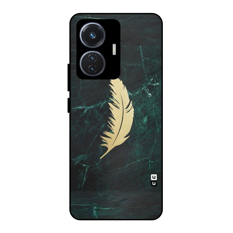 Golden Leaf Metal Back Case for iQOO Z6 44W