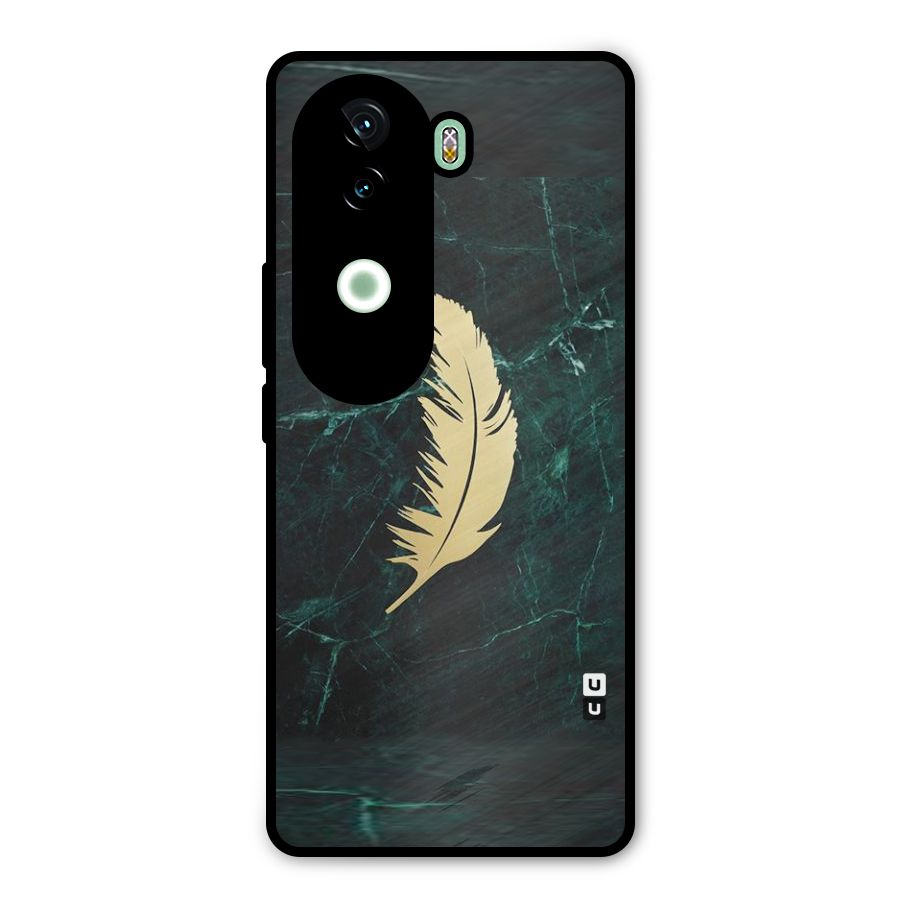 Golden Leaf Metal Back Case for iQOO Z9s