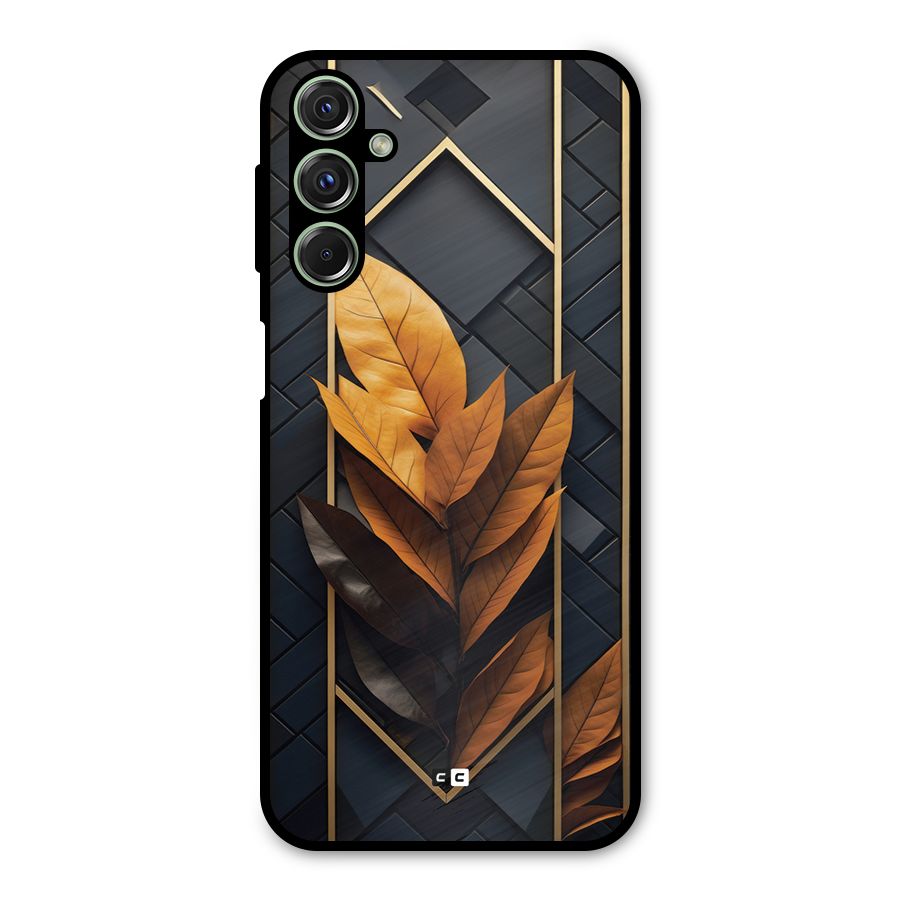 Golden Leaf Pattern Metal Back Case for Galaxy M34
